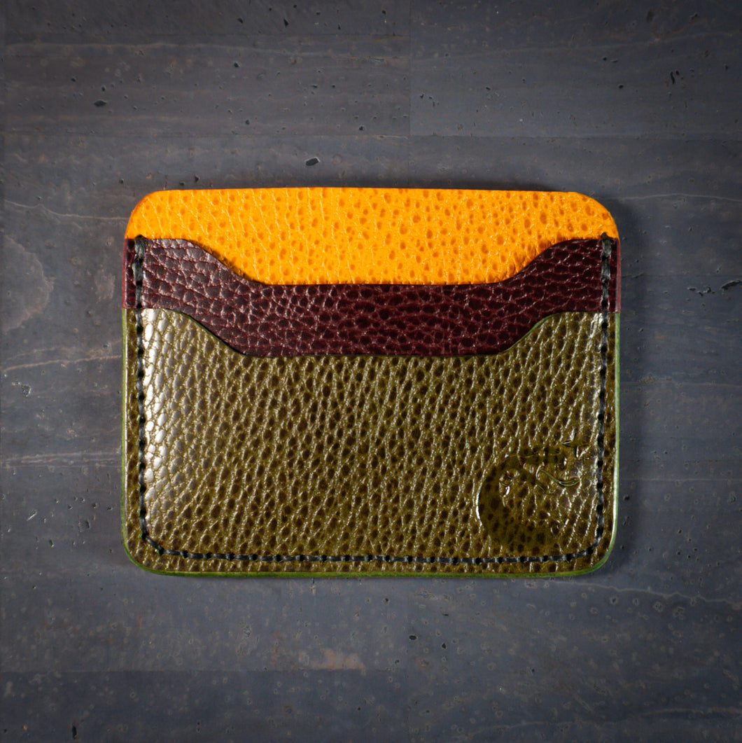 Aces 4 Slot Card Holder in Dollaro Yellow/Maroon/Olive