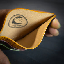 Load image into Gallery viewer, Aces 4 Slot Card Holder in Dollaro Yellow/Maroon/Olive