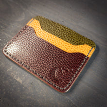 Load image into Gallery viewer, Aces 4 Slot Card Holder in Dollaro Olive/Tan/Maroon
