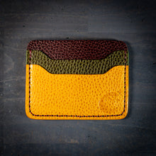 Load image into Gallery viewer, Aces 4 Slot Card Holder in Dollaro Maroon/Olive/Yellow
