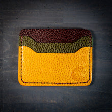 Load image into Gallery viewer, Aces 4 Slot Card Holder in Dollaro Maroon/Olive/Yellow