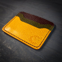 Load image into Gallery viewer, Aces 4 Slot Card Holder in Dollaro Maroon/Olive/Yellow