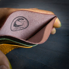 Load image into Gallery viewer, Aces 4 Slot Card Holder in Dollaro Maroon/Olive/Yellow