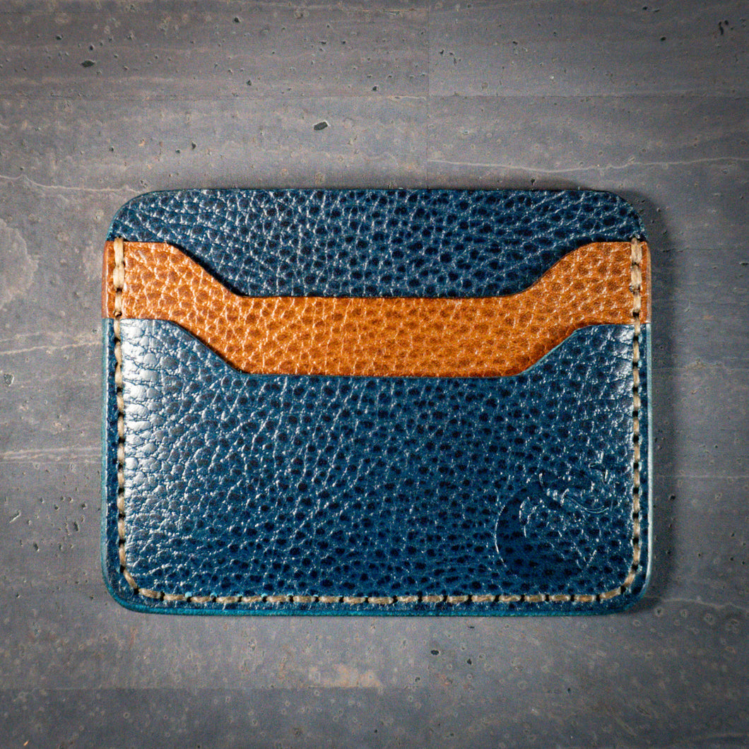 Aces 4 Slot Card Holder in Dollaro Brown/Navy