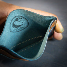 Load image into Gallery viewer, Aces 4 Slot Card Holder in Dollaro Brown/Navy