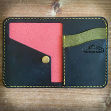 Load image into Gallery viewer, The Naks 3.0 in Red Montebelle calf skin and Black/Olive Green Badalassi Carlo Pueblo (black, marooon, olive)